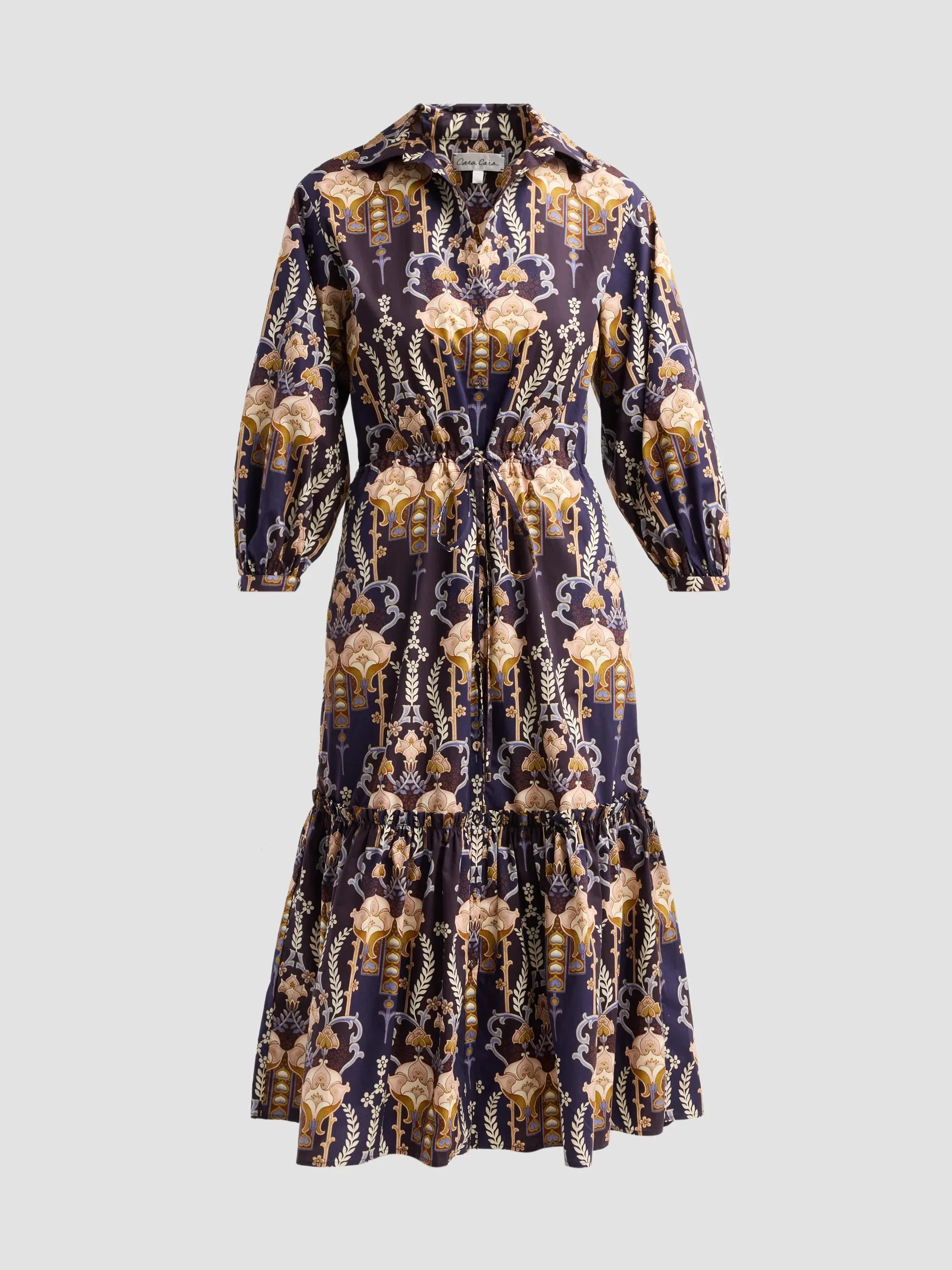 Women's Hutton Cotton Shirtdress - Flora Facade Blue - 1