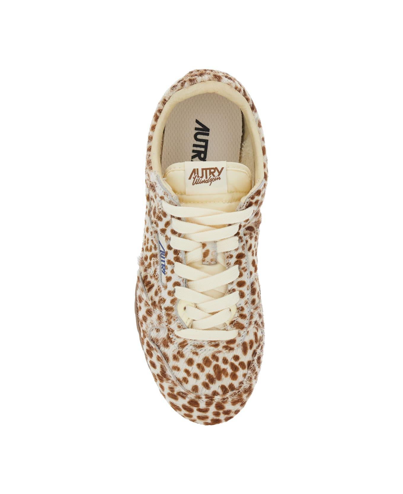 'windspin Low' Brown Sneaker With Logo On The Side And Animalier Motif In Suede Woman - 4