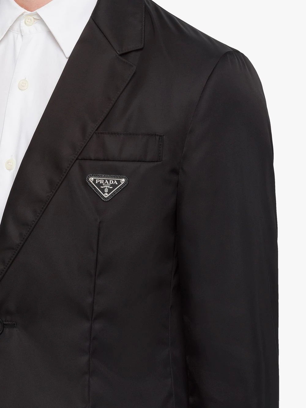 logo-plaque single-breasted blazer - 5