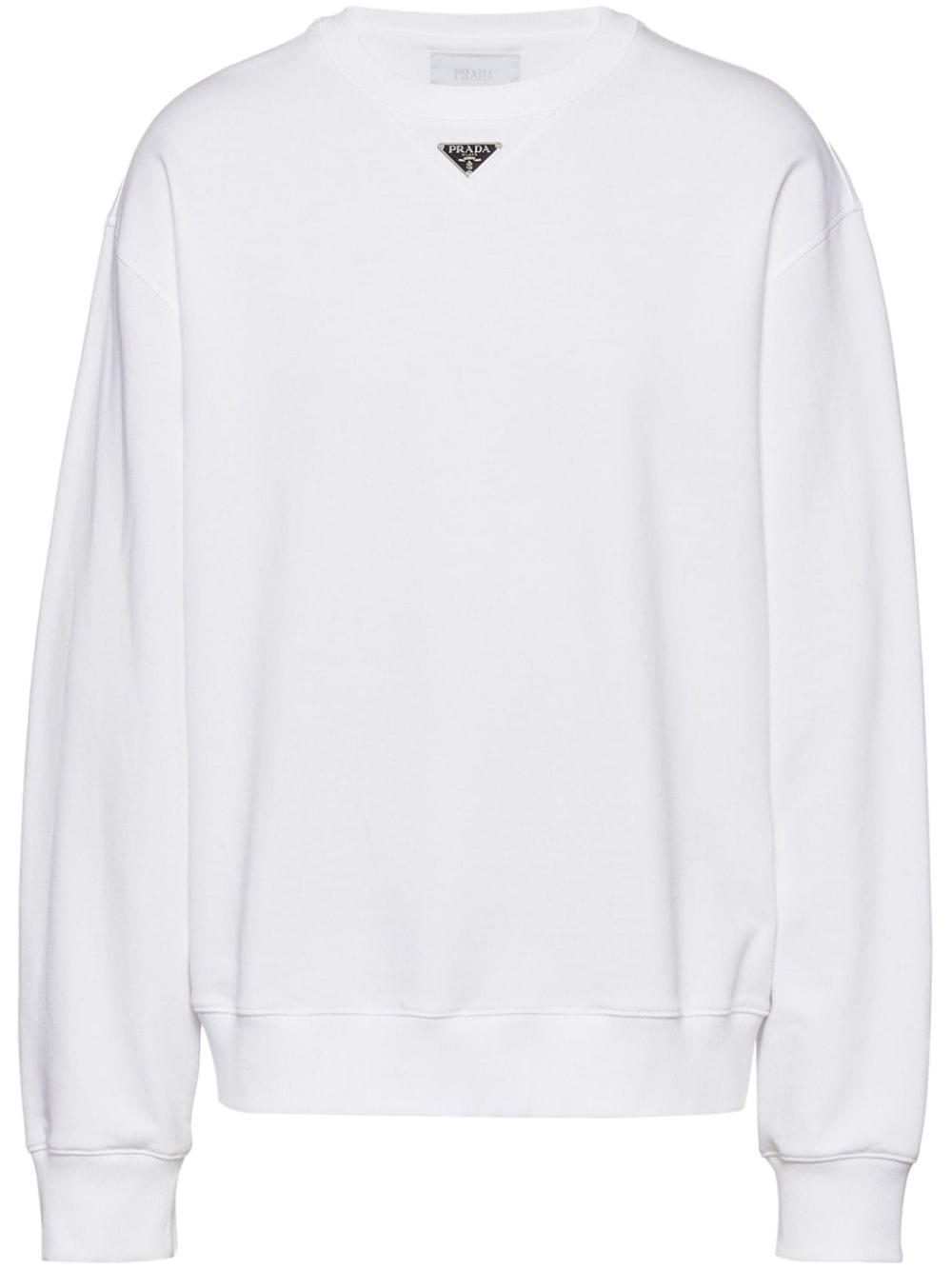 logo-plaque cotton sweatshirt - 1