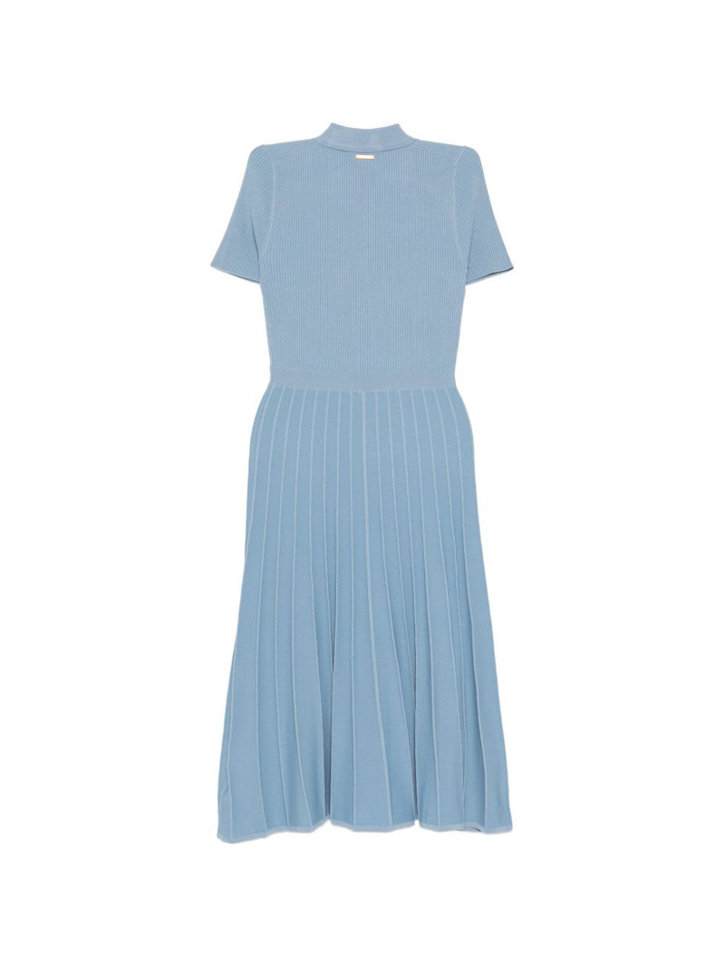 MICHAEL KORS polo-collar ribbed-knit midi dress outlook