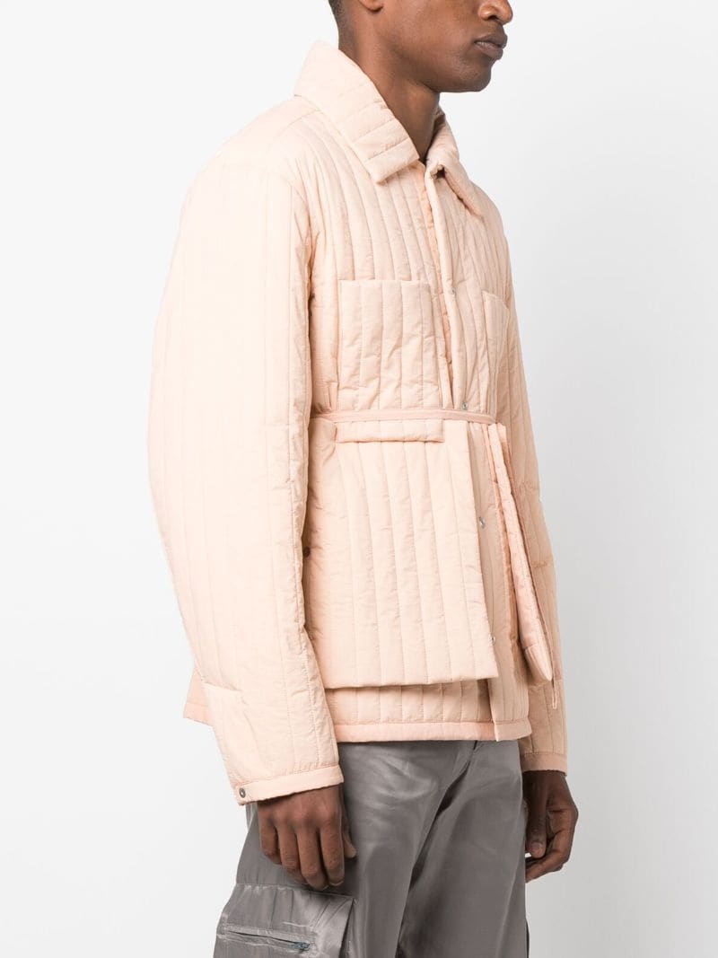 tied-waist quilted jacket - 3