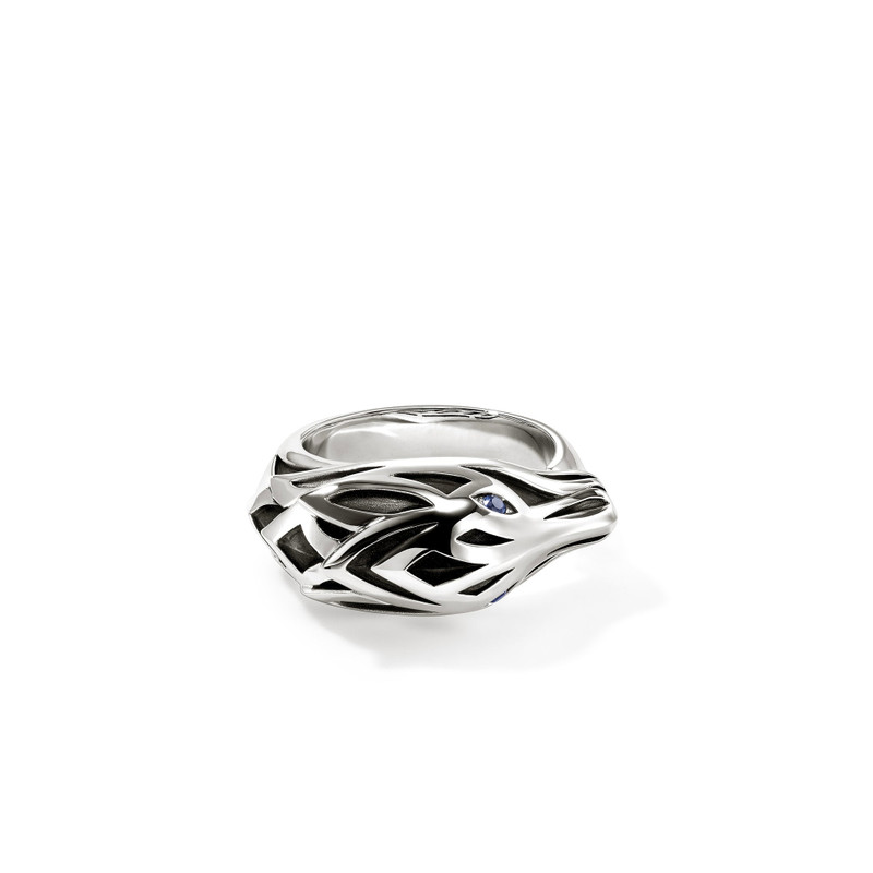 Naga Ring, Sterling Silver, Blue Sapphire 1