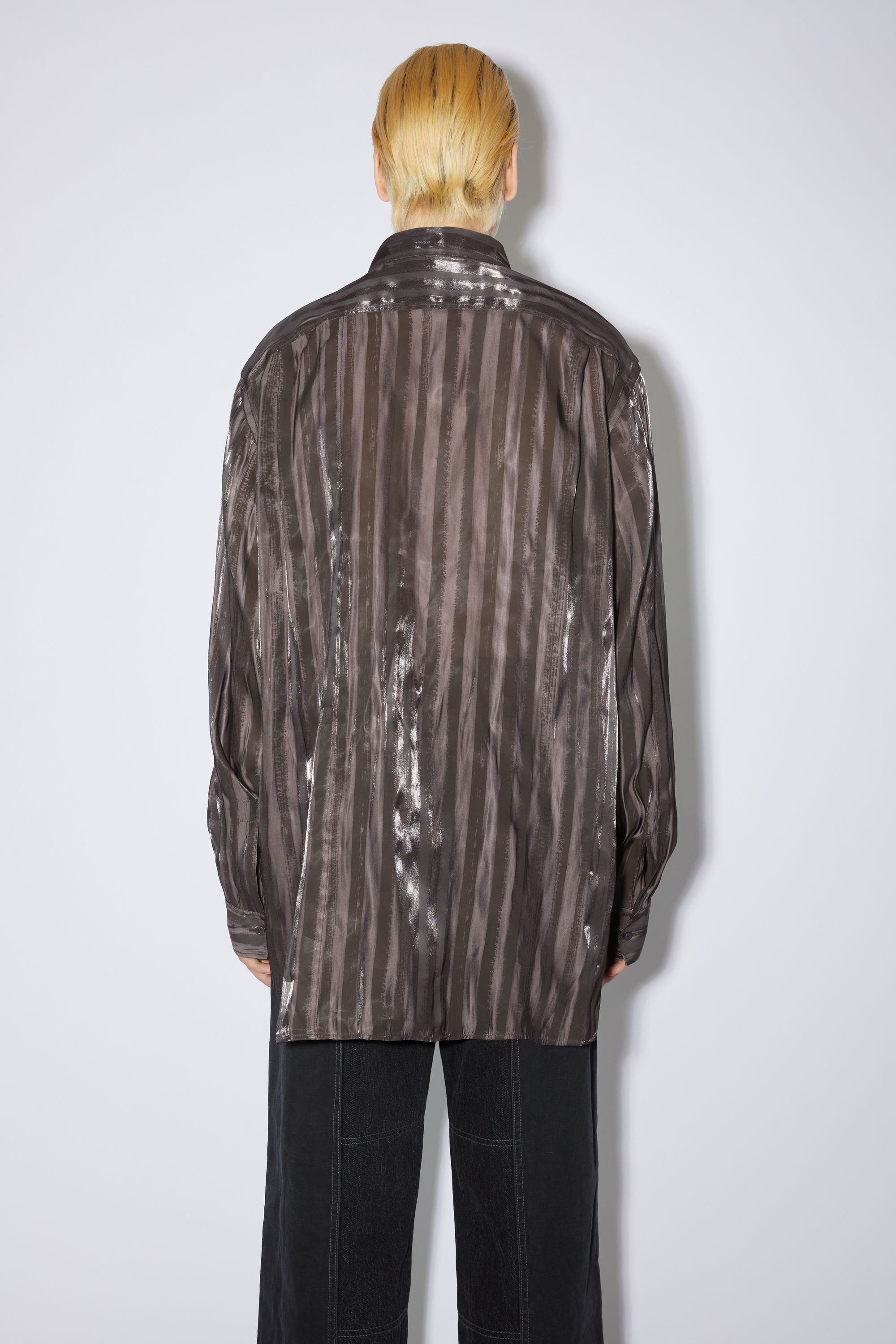 Stripe button-up shirt - Chestnut brown - 6