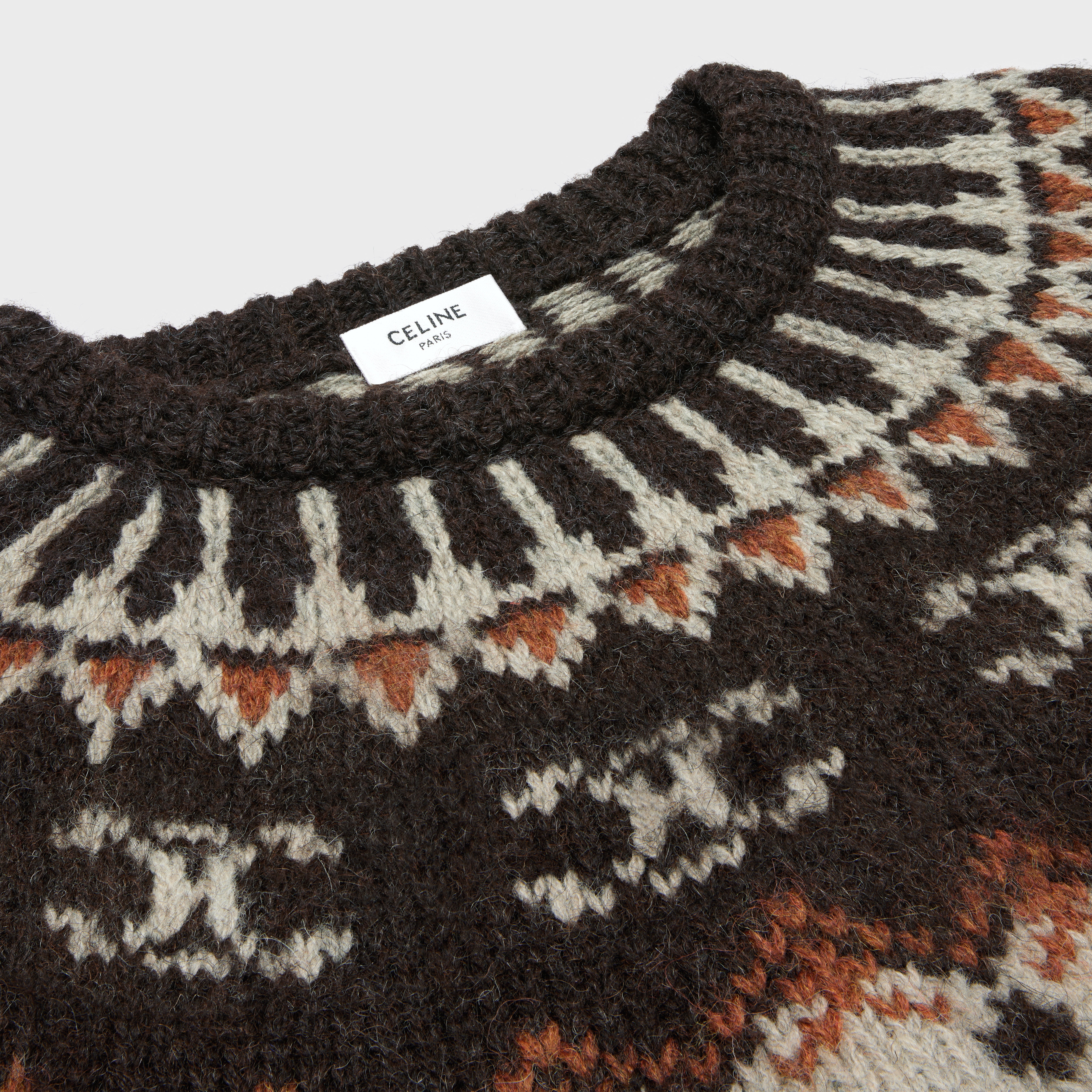 crew neck sweater in triomphe fair isle wool - 3