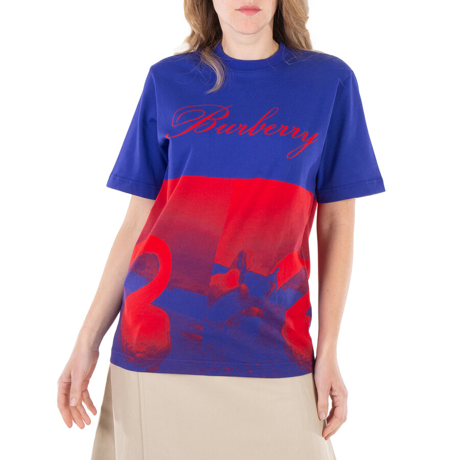 Burberry Swan-Print Crew Neck T-Shirt - 1