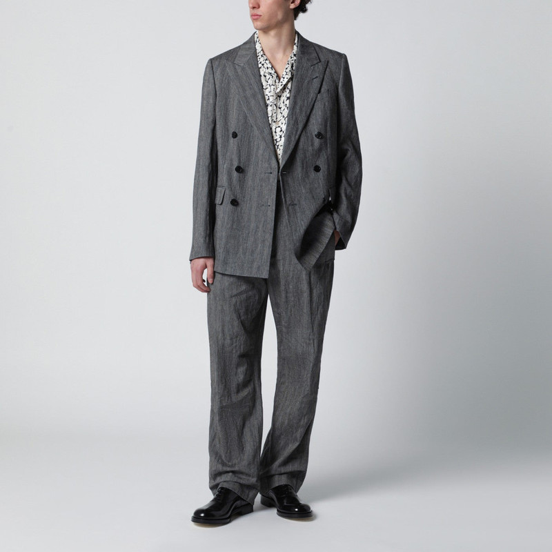 Dries Van Noten Black herringbone trousers outlook