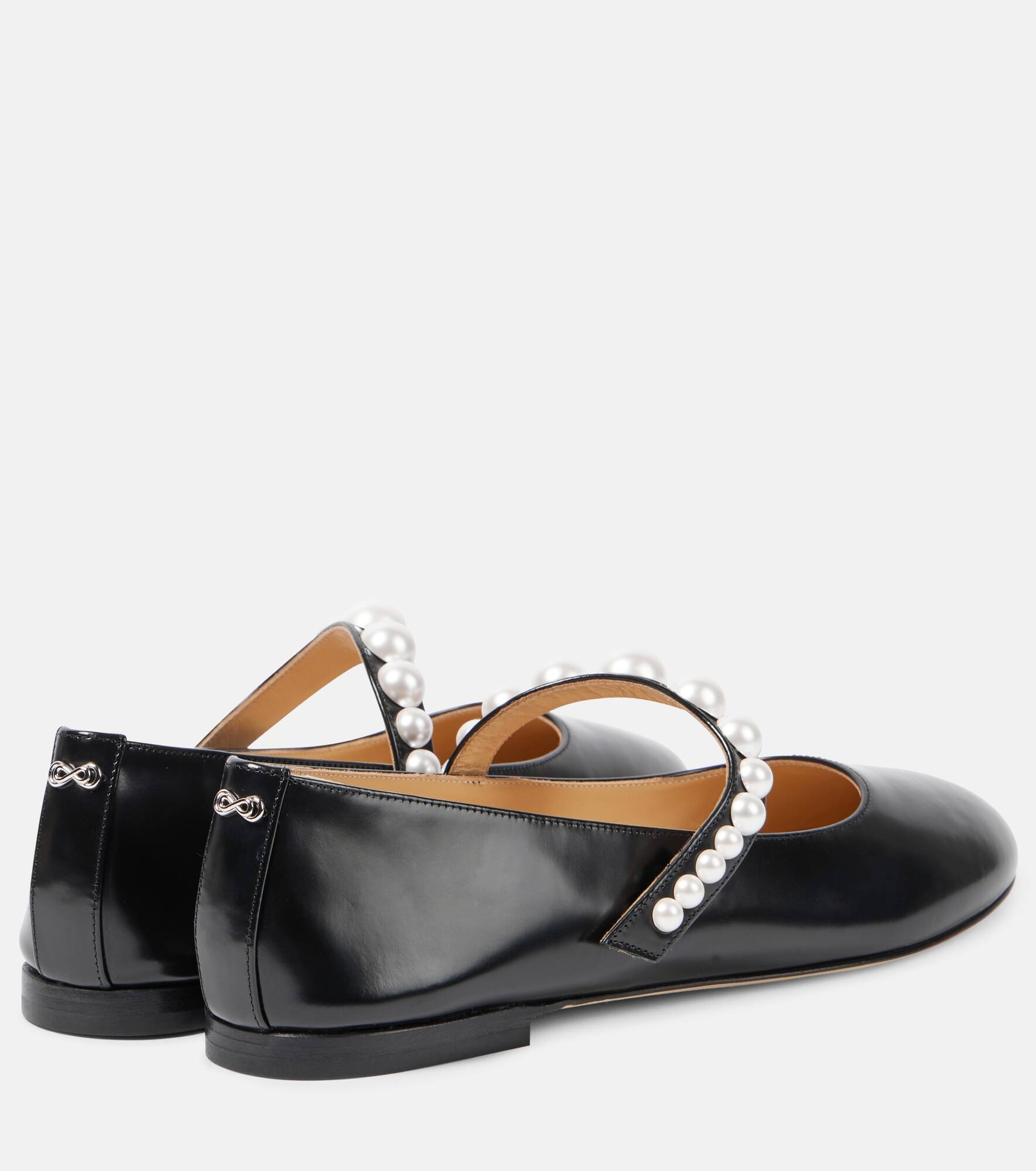 Sirene embellished leather Mary Jane flats - 3