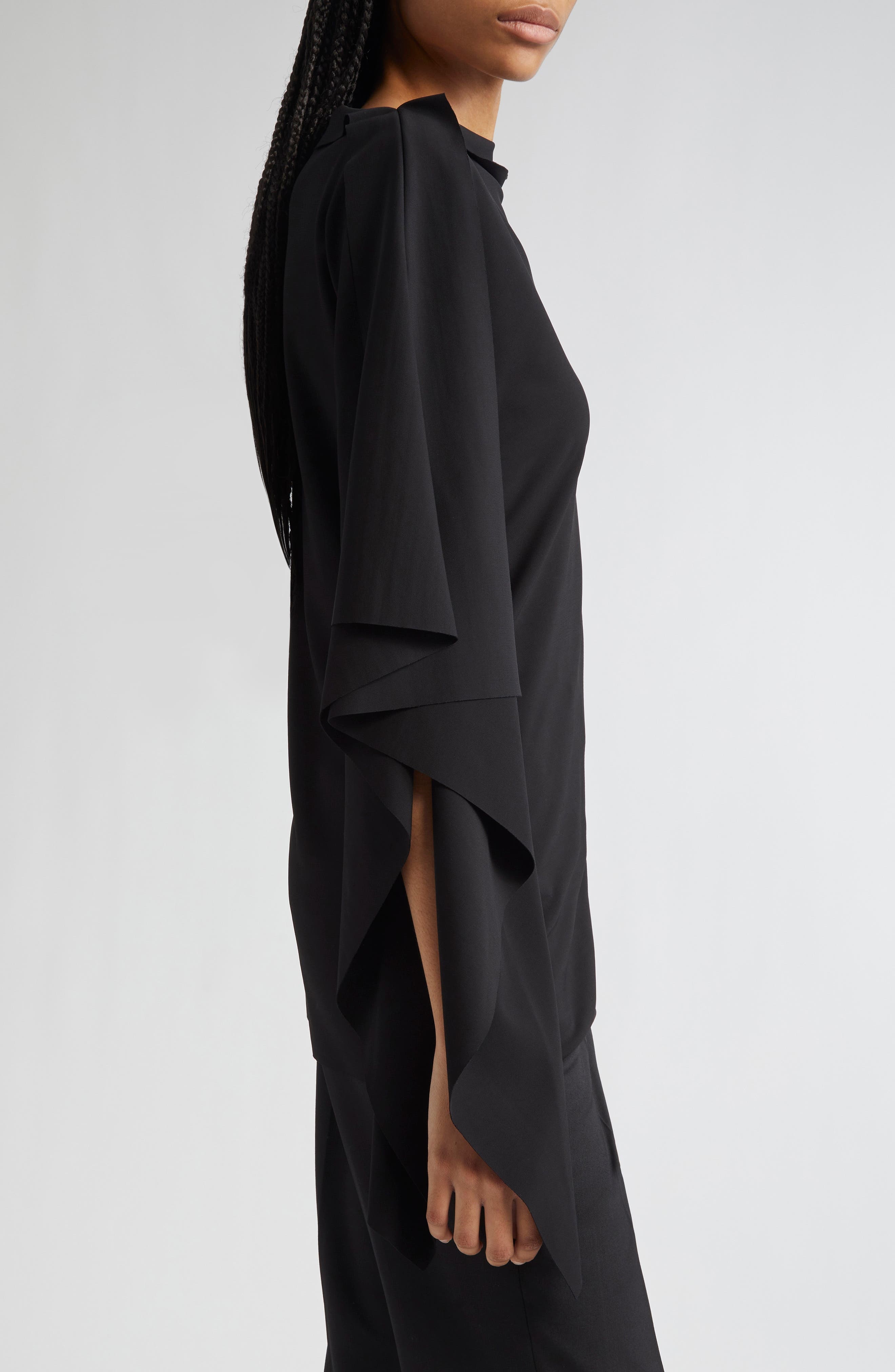 SPORTMAX Fiorella Asymmetric Jersey Top in Black at Nordstrom - 4