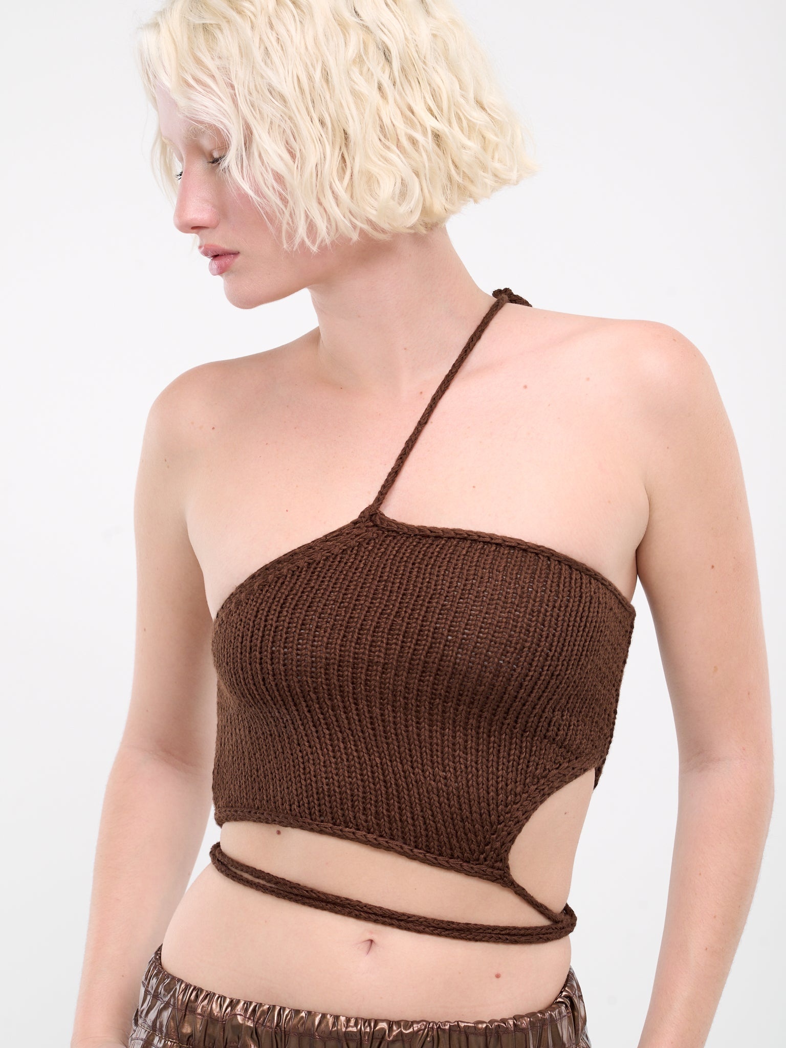 Asymmetric Knit Tank Top - 4