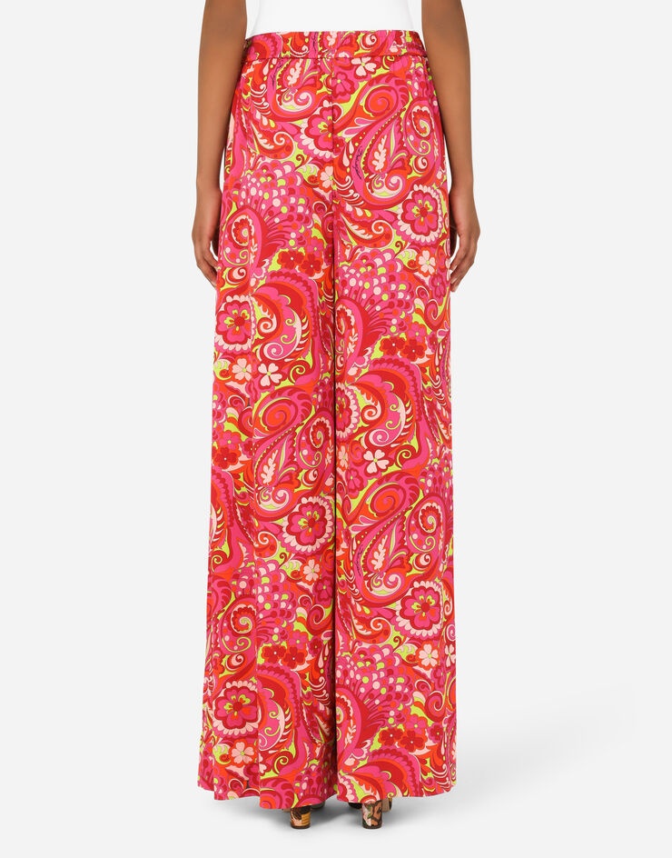 60s-print charmeuse palazzo pants - 2