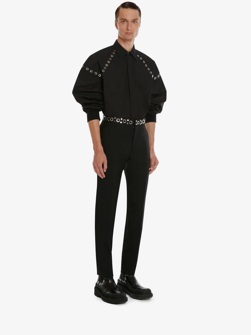 Men's Eyelets Shirt in White 3