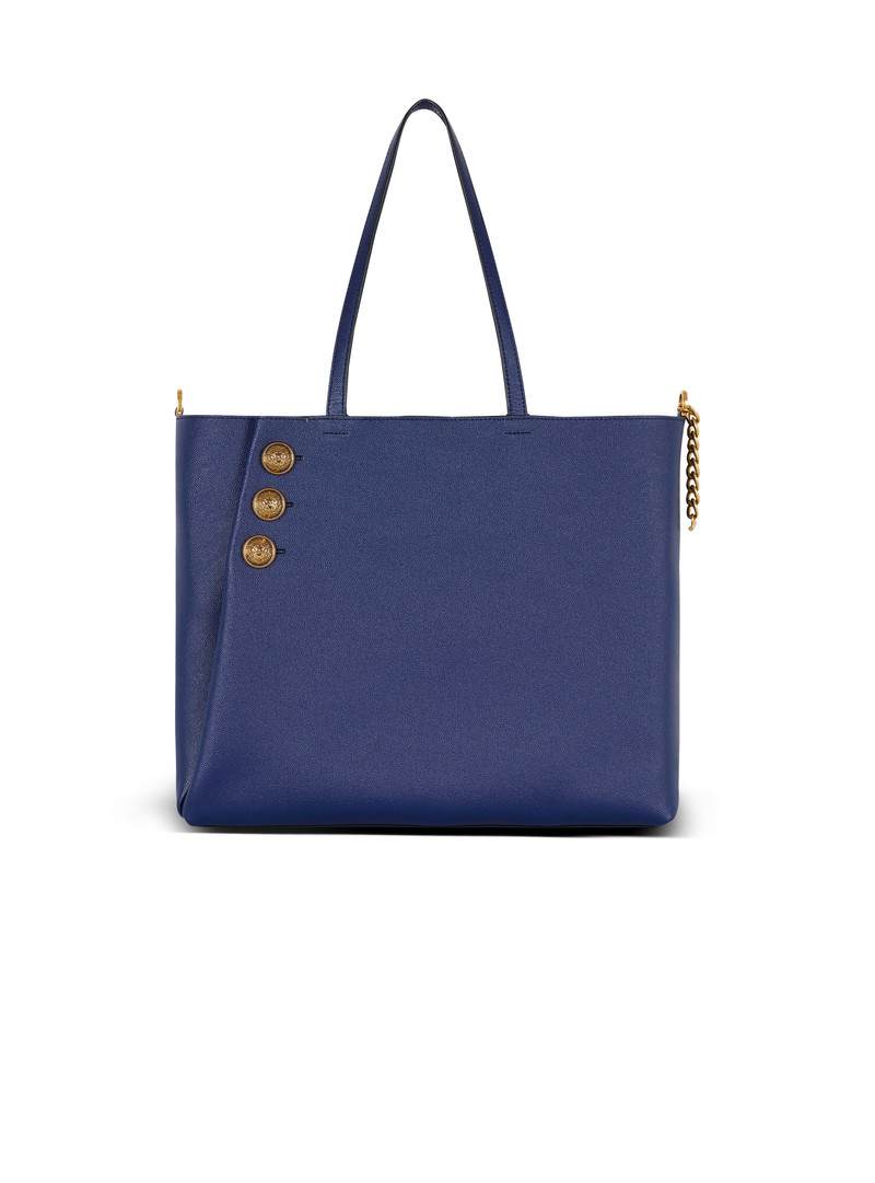 Emblème grained calfskin tote bag 8