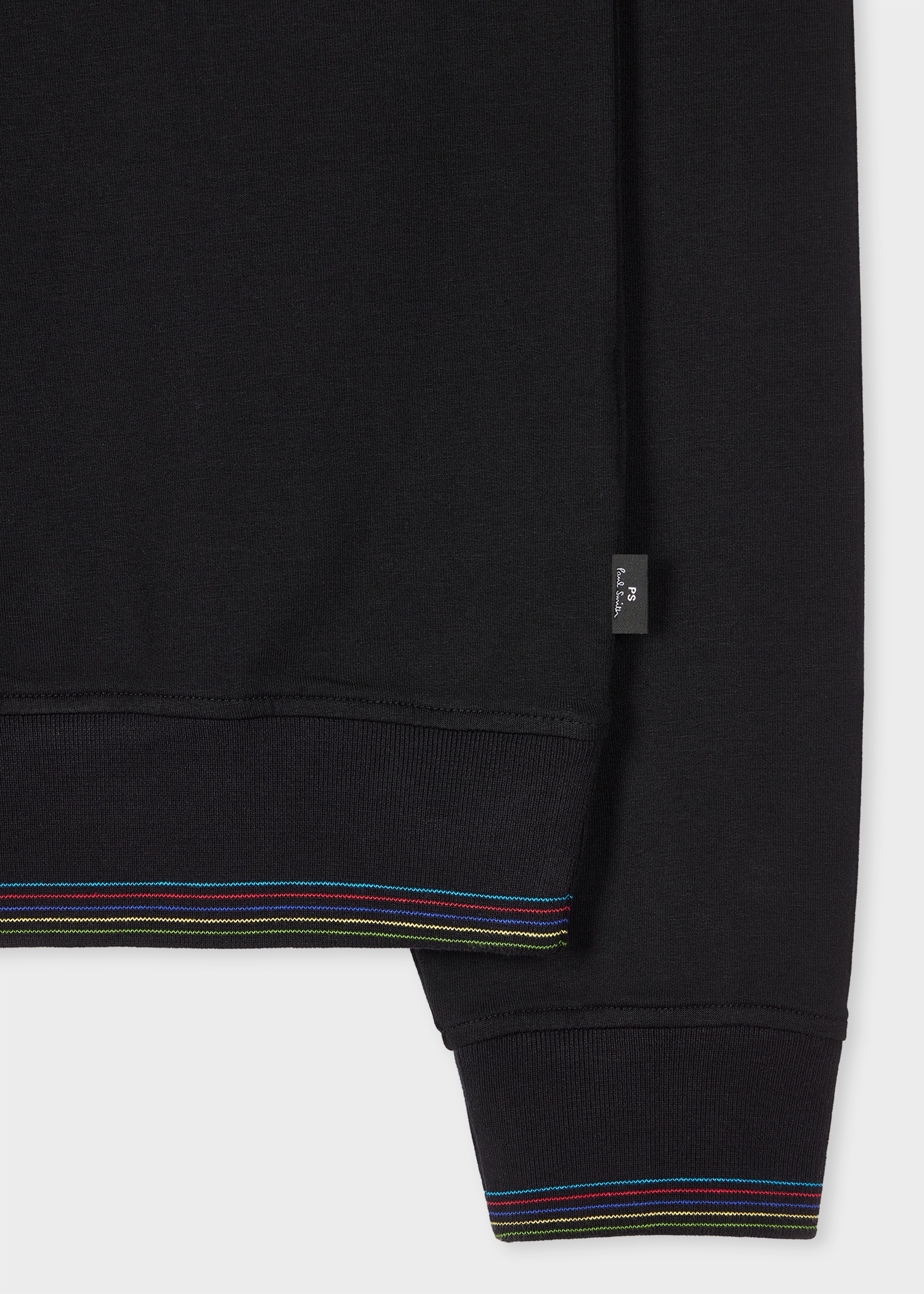 Black 'Sports Stripe' Cotton-Modal Zip Neck Sweatshirt - 2
