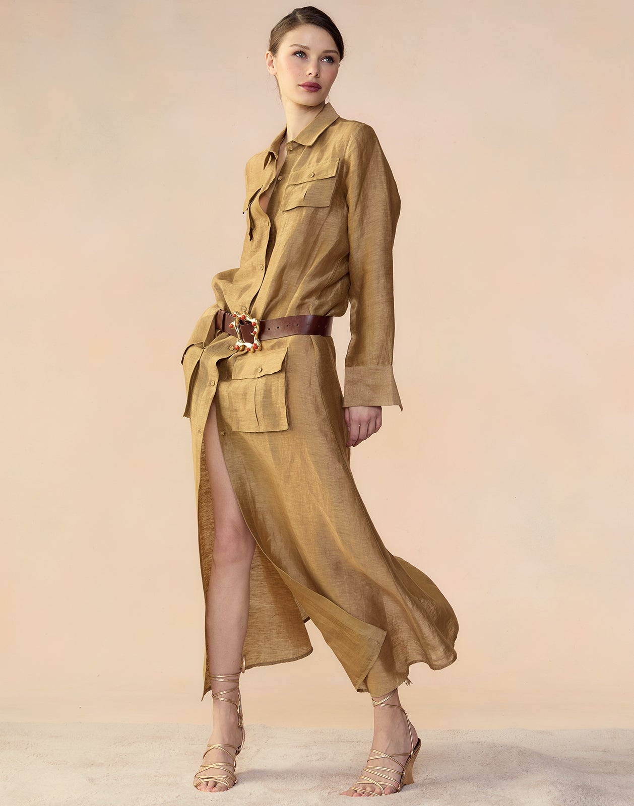 Lagos Silk Linen Shirt Dress - 5