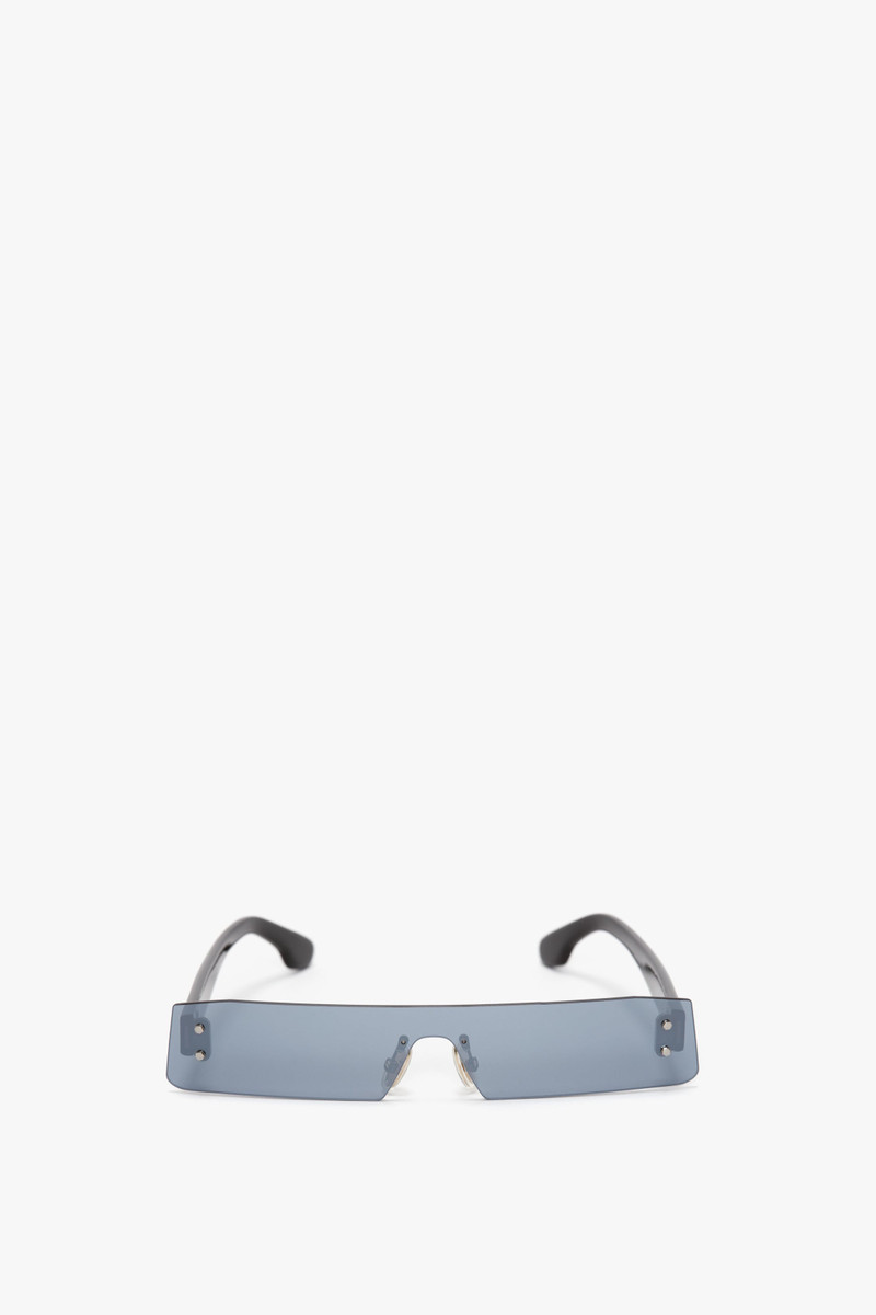 Mini Visor Sunglasses In Blue-Mirror 1