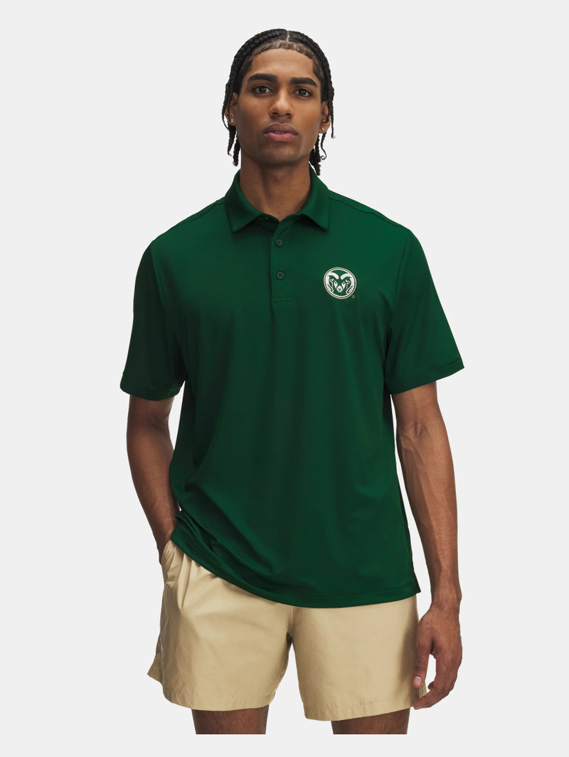 Under Armour Men's UA Tee 2 Green Collegiate Polo outlook