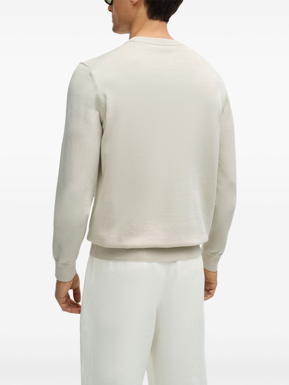 logo-embroidered cotton jumper - 4
