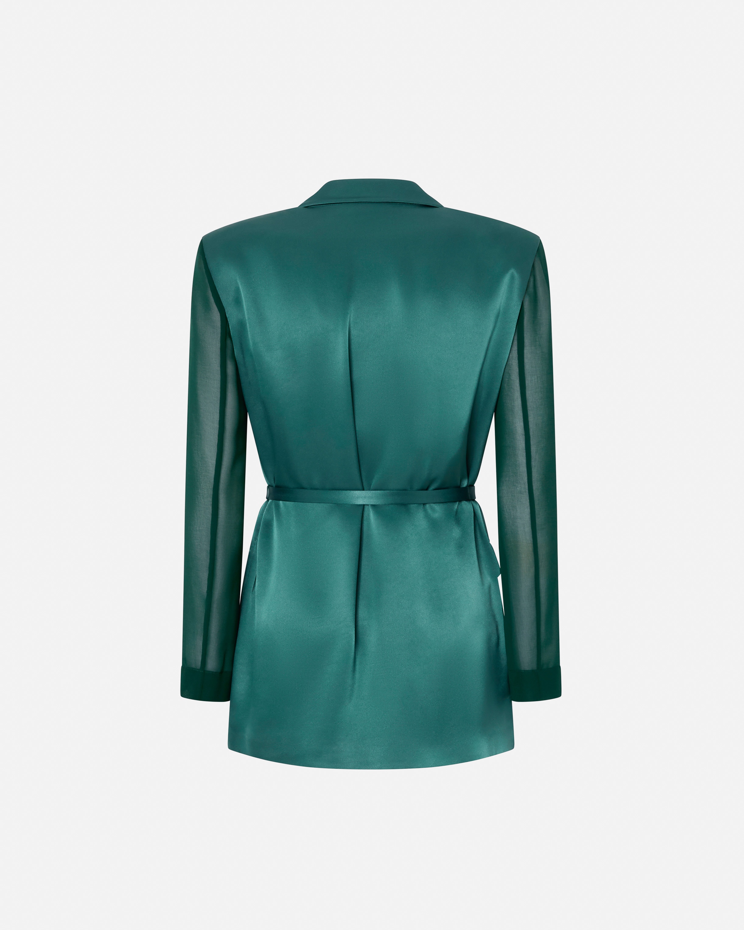 SHINY BLAZER WITH TRANSPARENT SLEEVES - 6