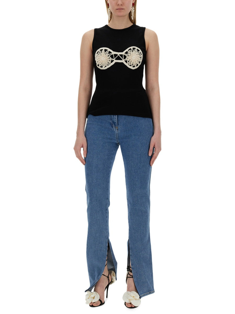 Magda Butrym Women Top With Crochet Insert - 2