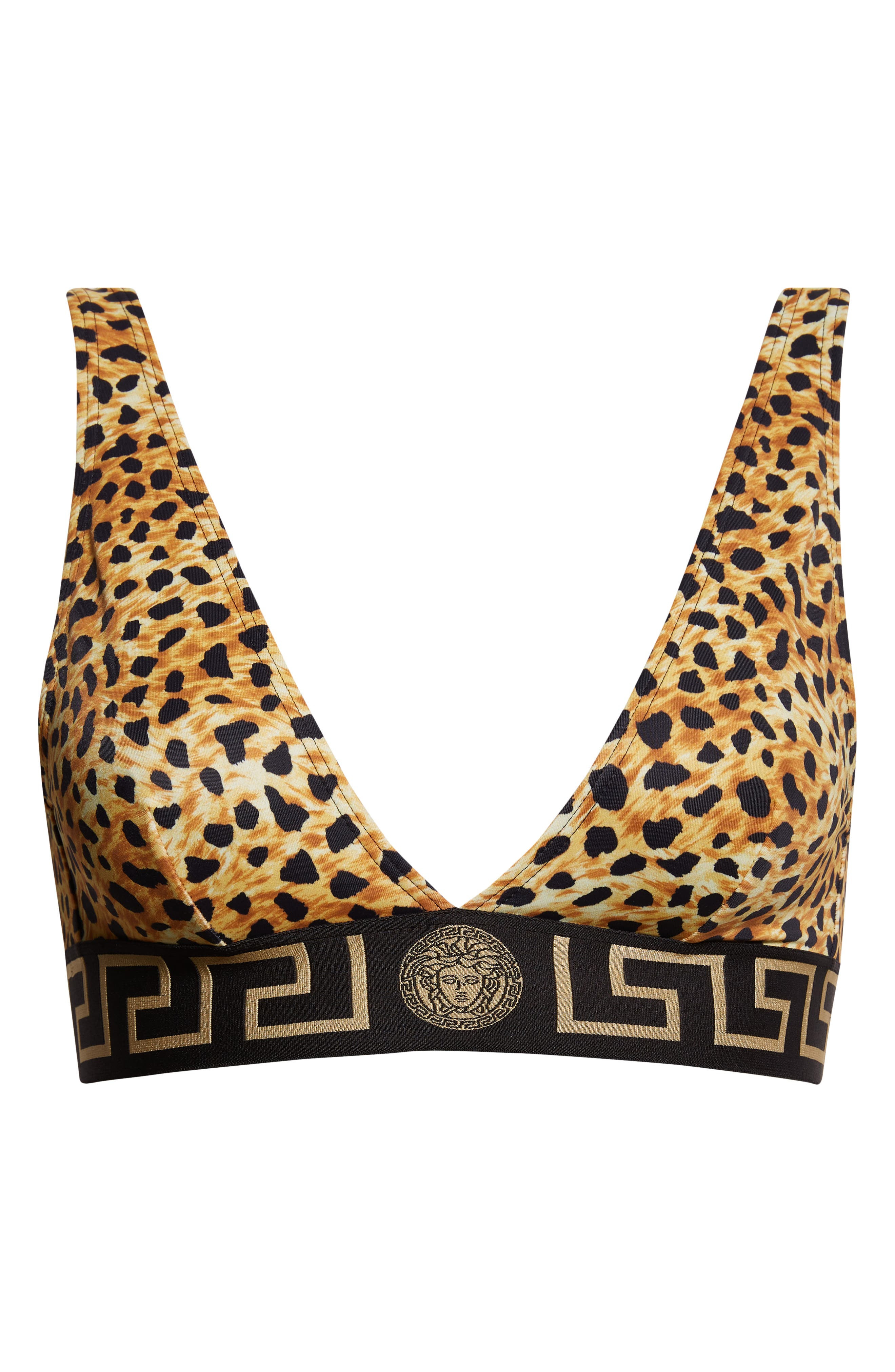 Versace Cheetah Print Bikini Top in Neutral at Nordstrom - 6
