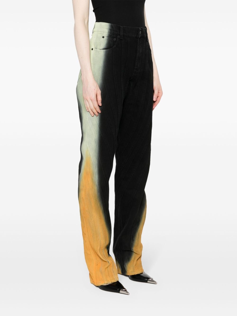 gradient-effect spiral baggy jeans - 3