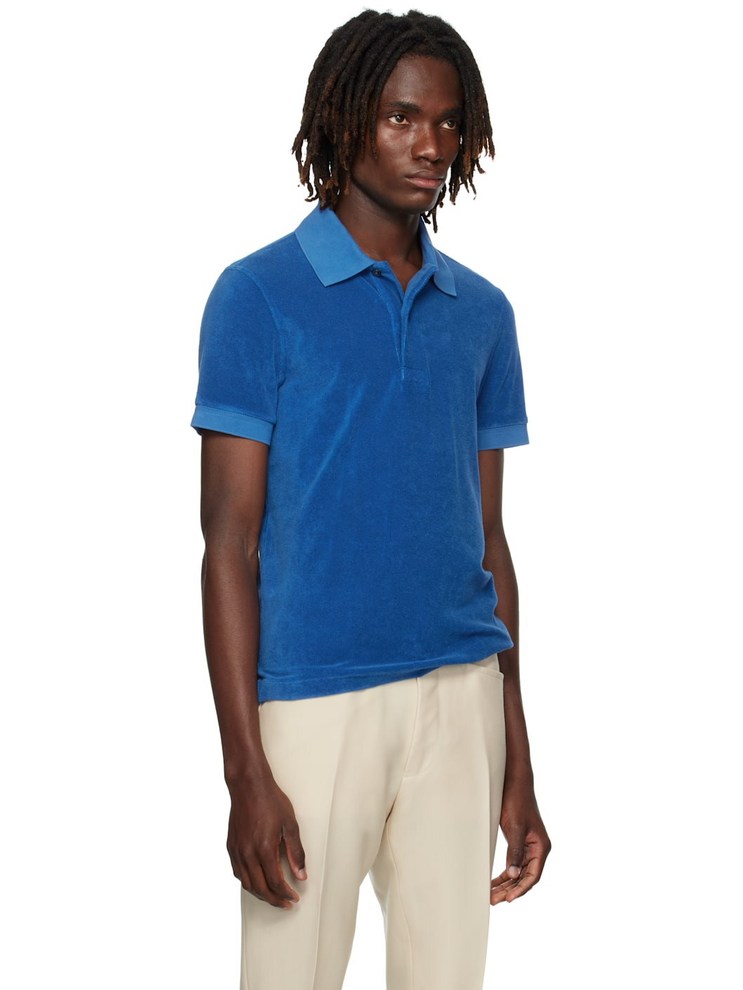 Blue Towelling Polo - 2