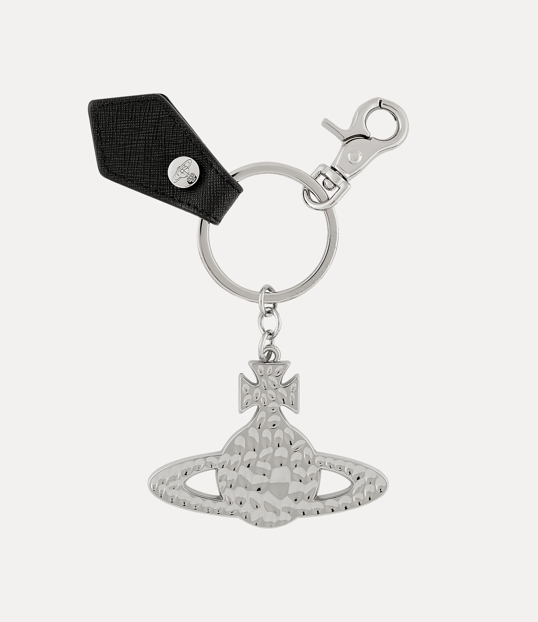 SAFFIANO HAMMERED ORB SILVER KEYRING - 1