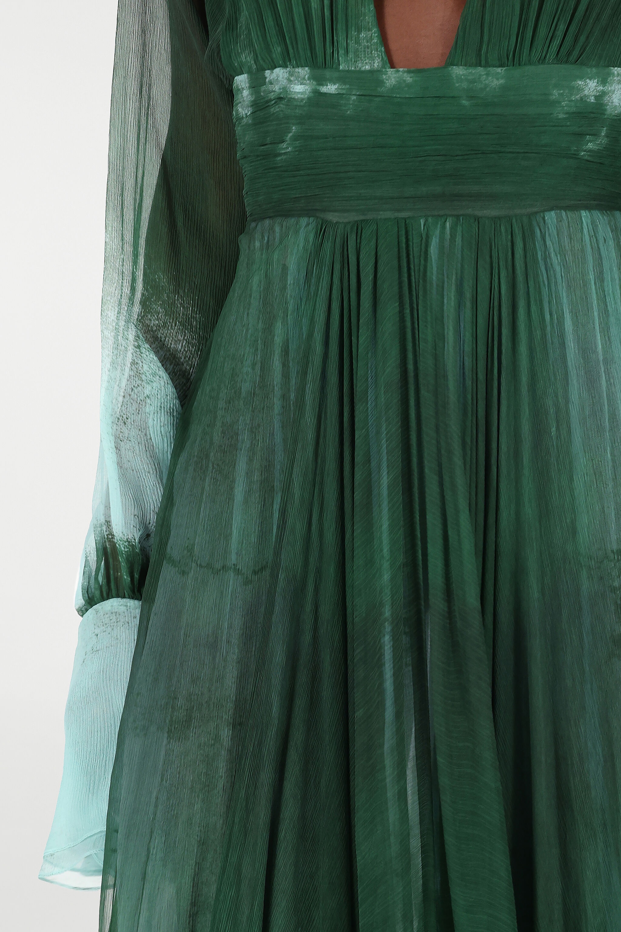 Long Empire-Style Pure Silk Dress - 7