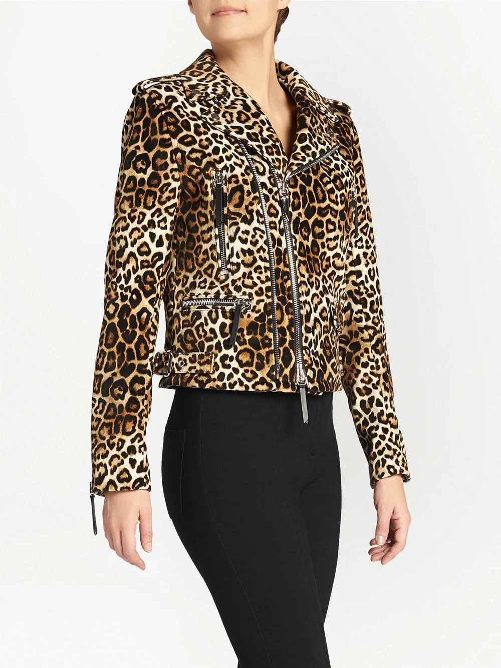 Amelia leopard-print biker jacket - 3