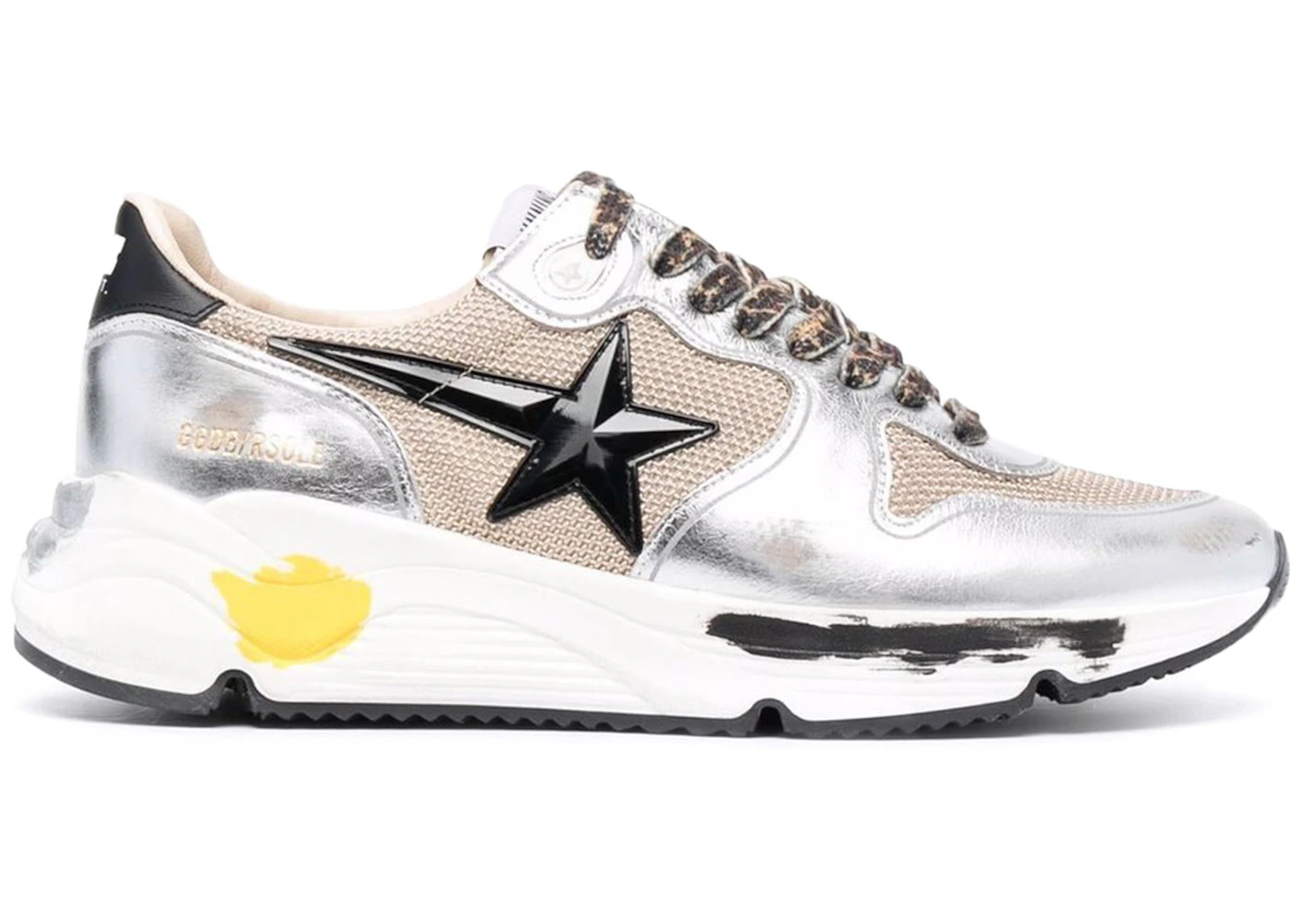 Golden Goose Running Sole Silver Beige Black White - 1