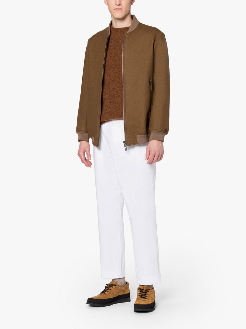 GIRTON DARK CAMEL WOOL BOMBER JACKET 4