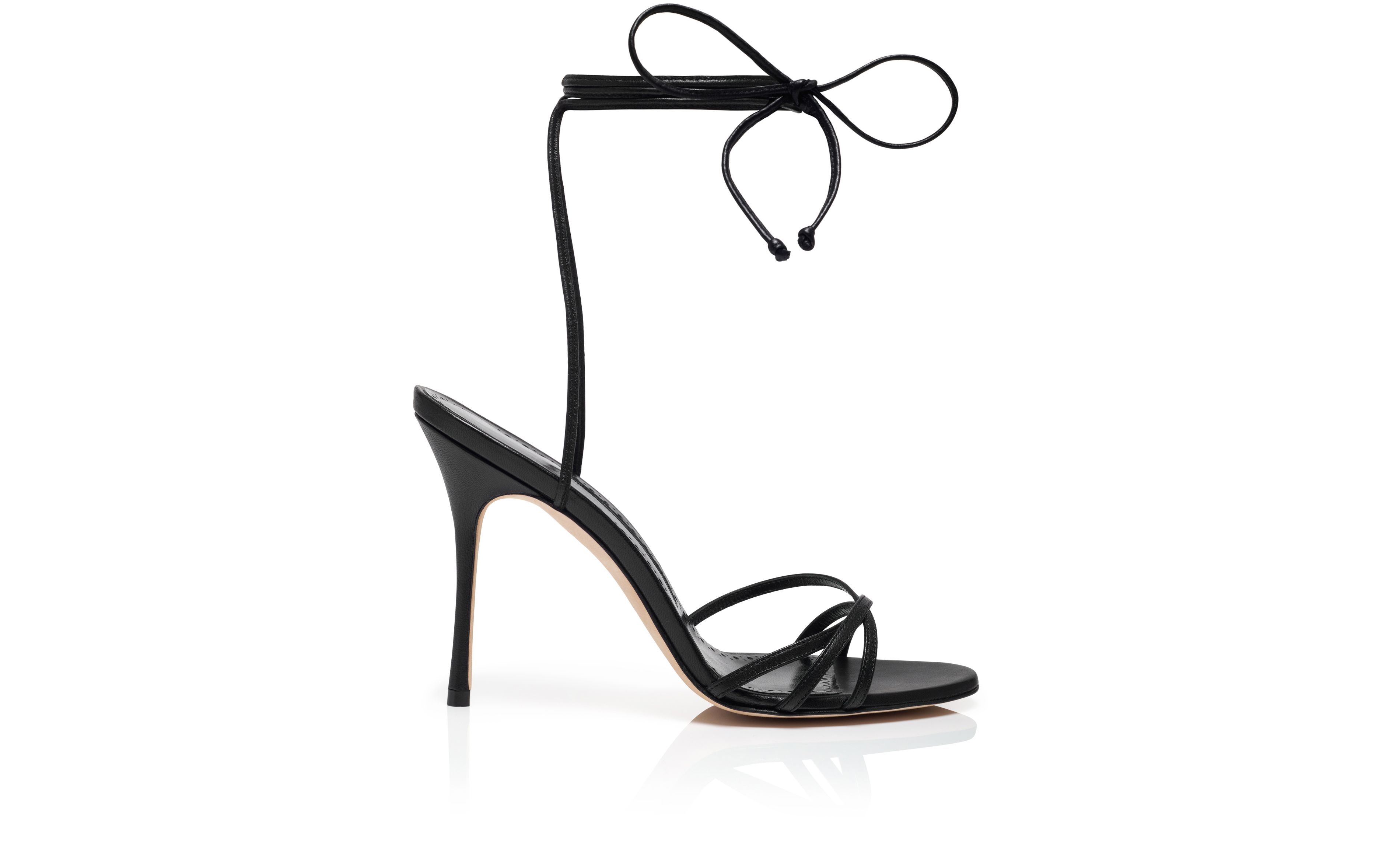 Black Nappa Leather Sandals - 1