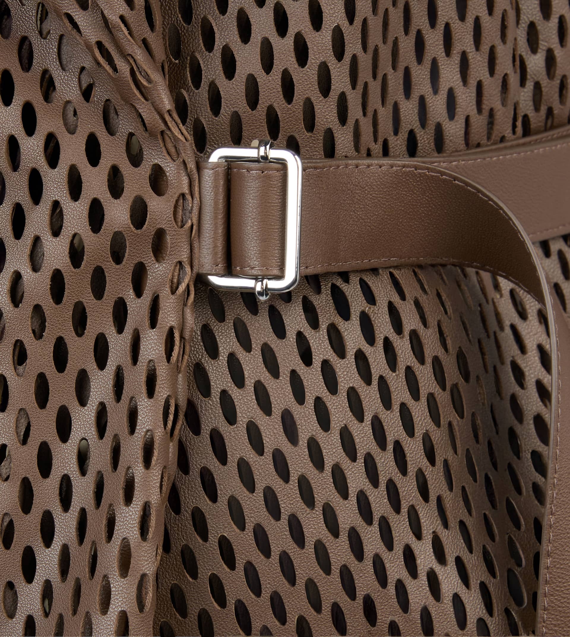 WINDBREAKER IN PERFORATED LEATHER - BROWN - 8