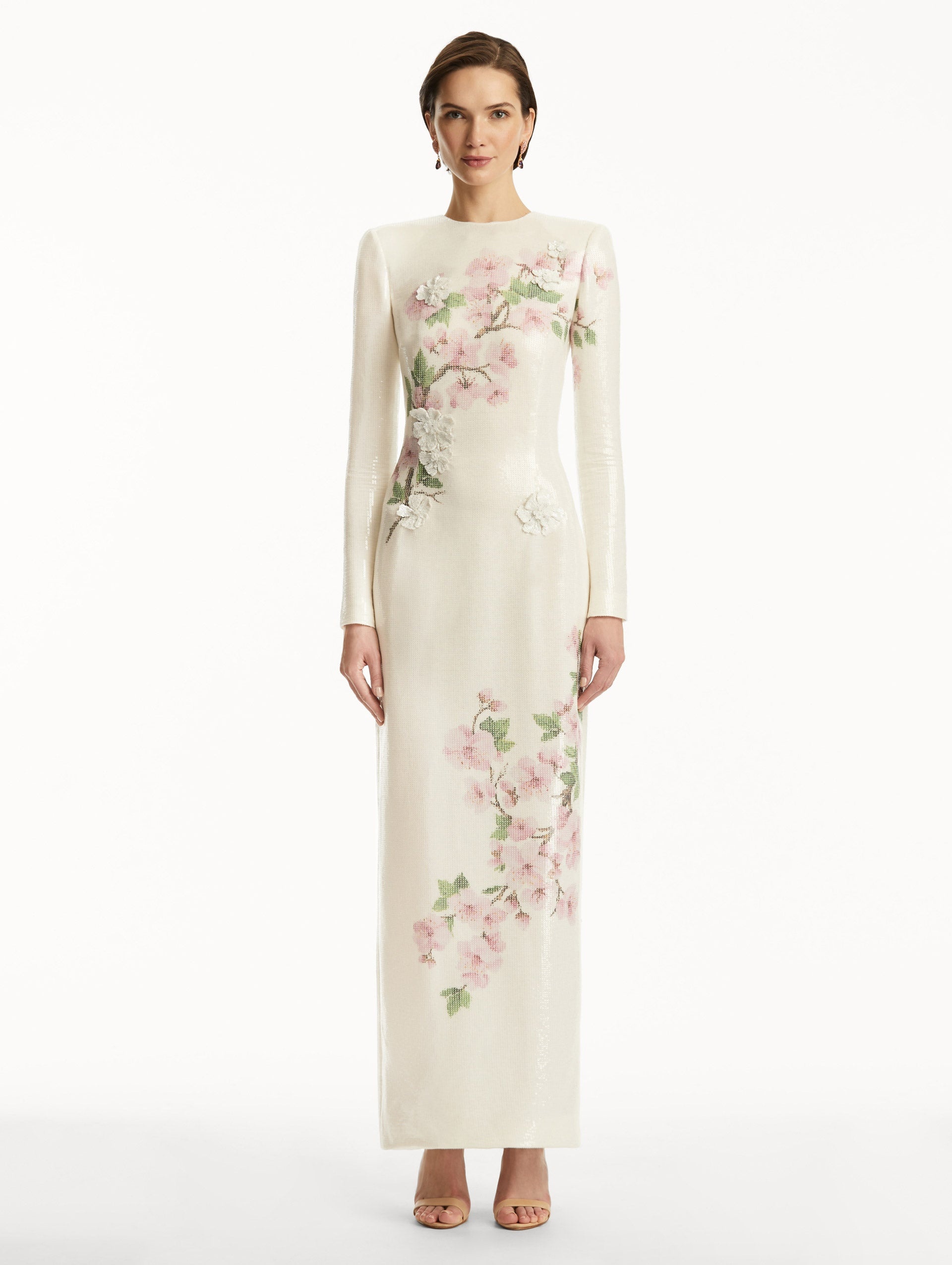 SEQUIN JERSEY CHERRY BLOSSOM GOWN - 2