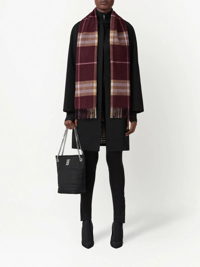 Burberry check-pattern cashmere scarf outlook