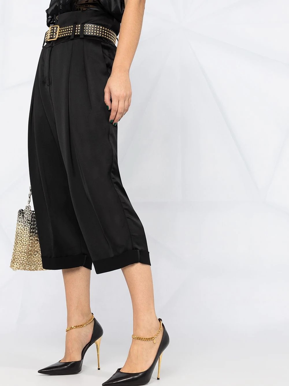 cropped satin trousers - 5