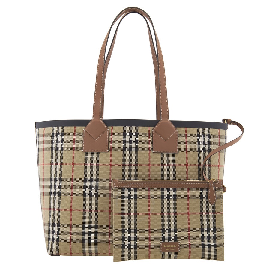 Burberry Ladies Medium London Check-Pattern Tote Bag - 4