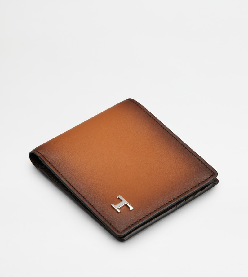 WALLET IN LEATHER - BROWN, BEIGE 4