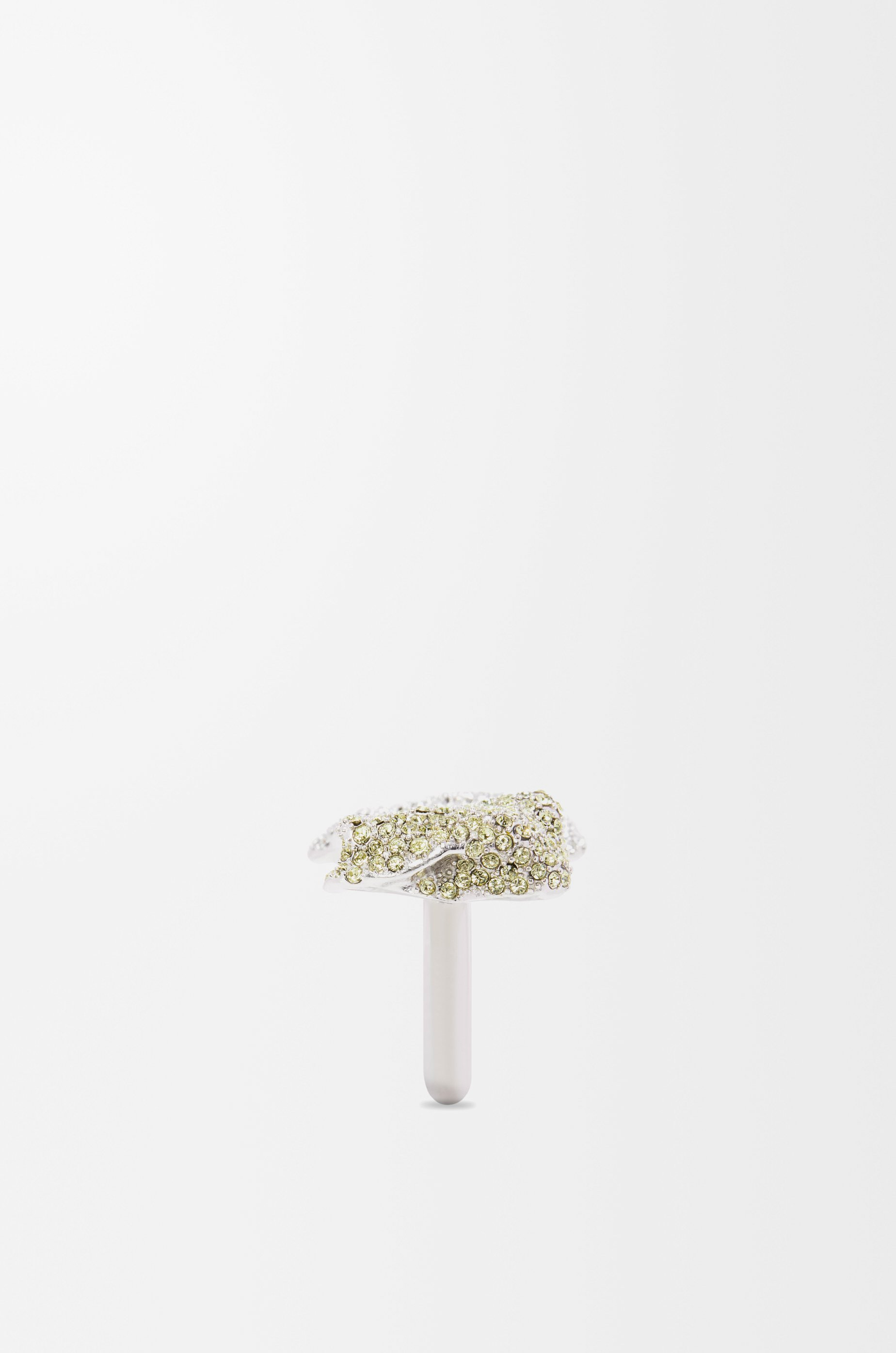 Glitter Fragment double ring in sterling silver and crystals - 5