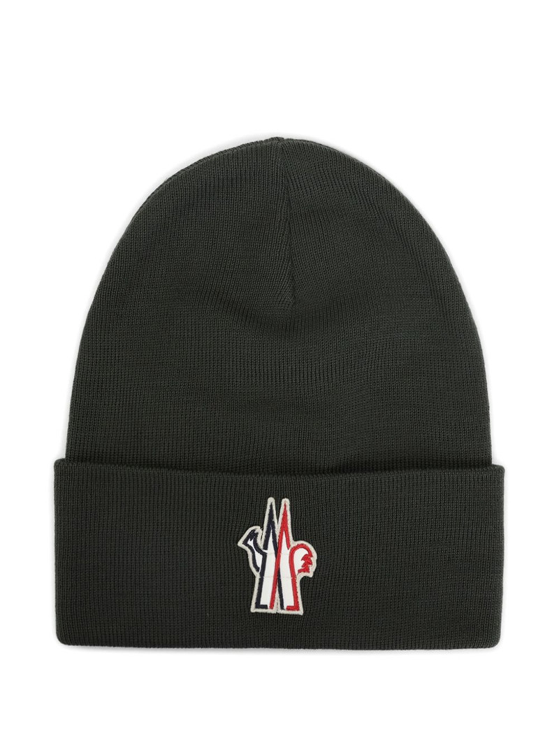 logo-patch wool beanie 1