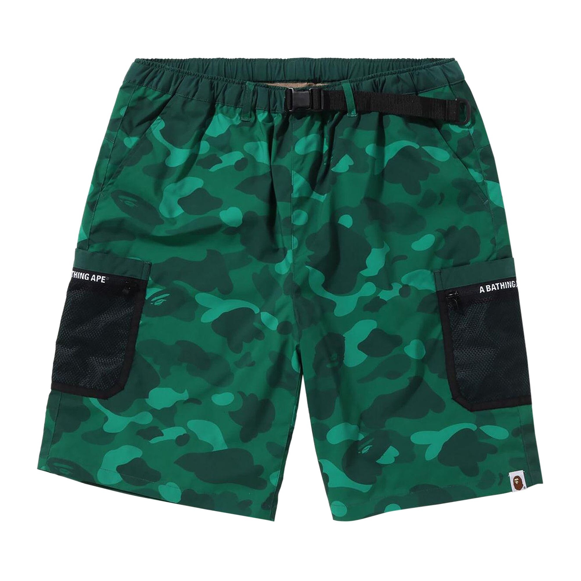 BAPE Color Camo Mesh Pocket Shorts 'Green' - 1