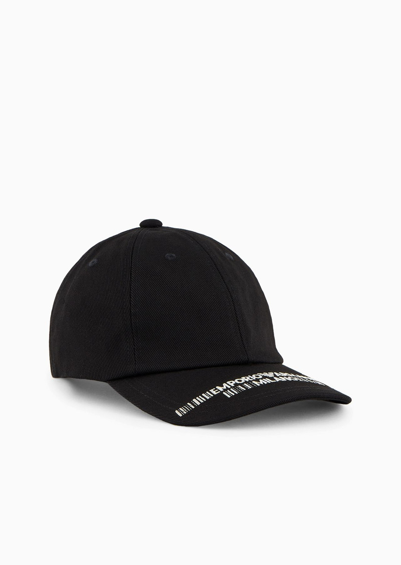 Canvas baseball cap with Emporio Armani Milano embroidery 1
