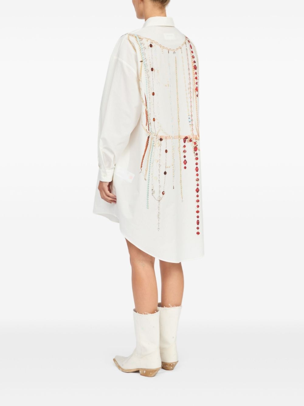 bead detailing shirt dress - 5