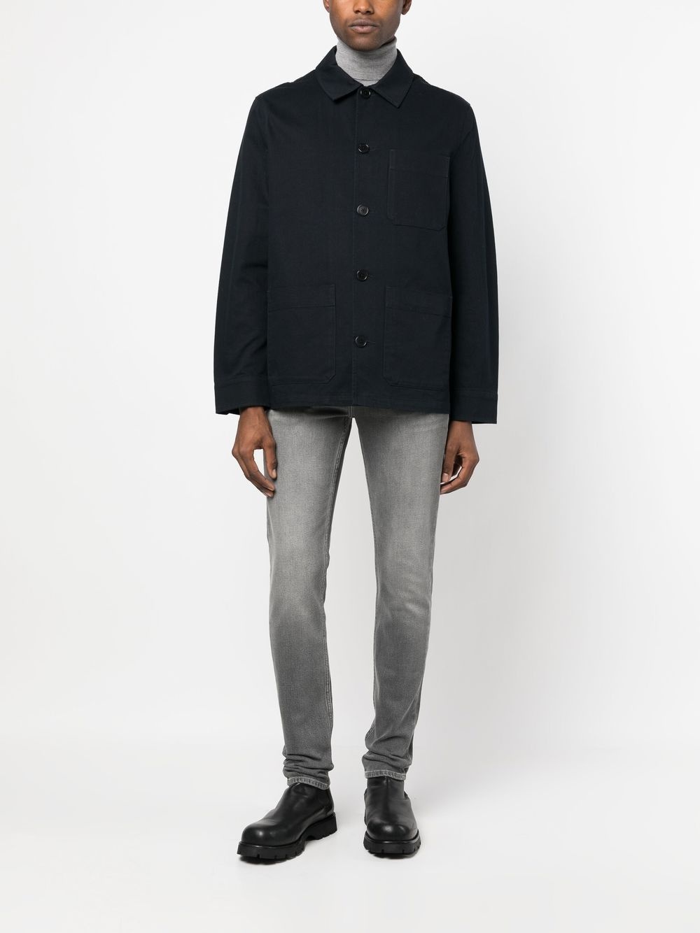 stonewashed straight-leg trousers - 2