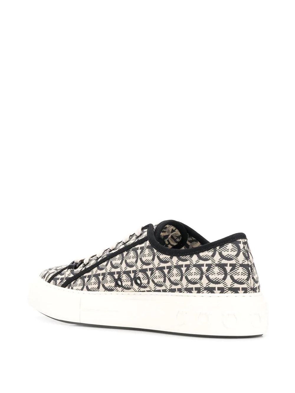 Gancini print low-top sneakers - 3