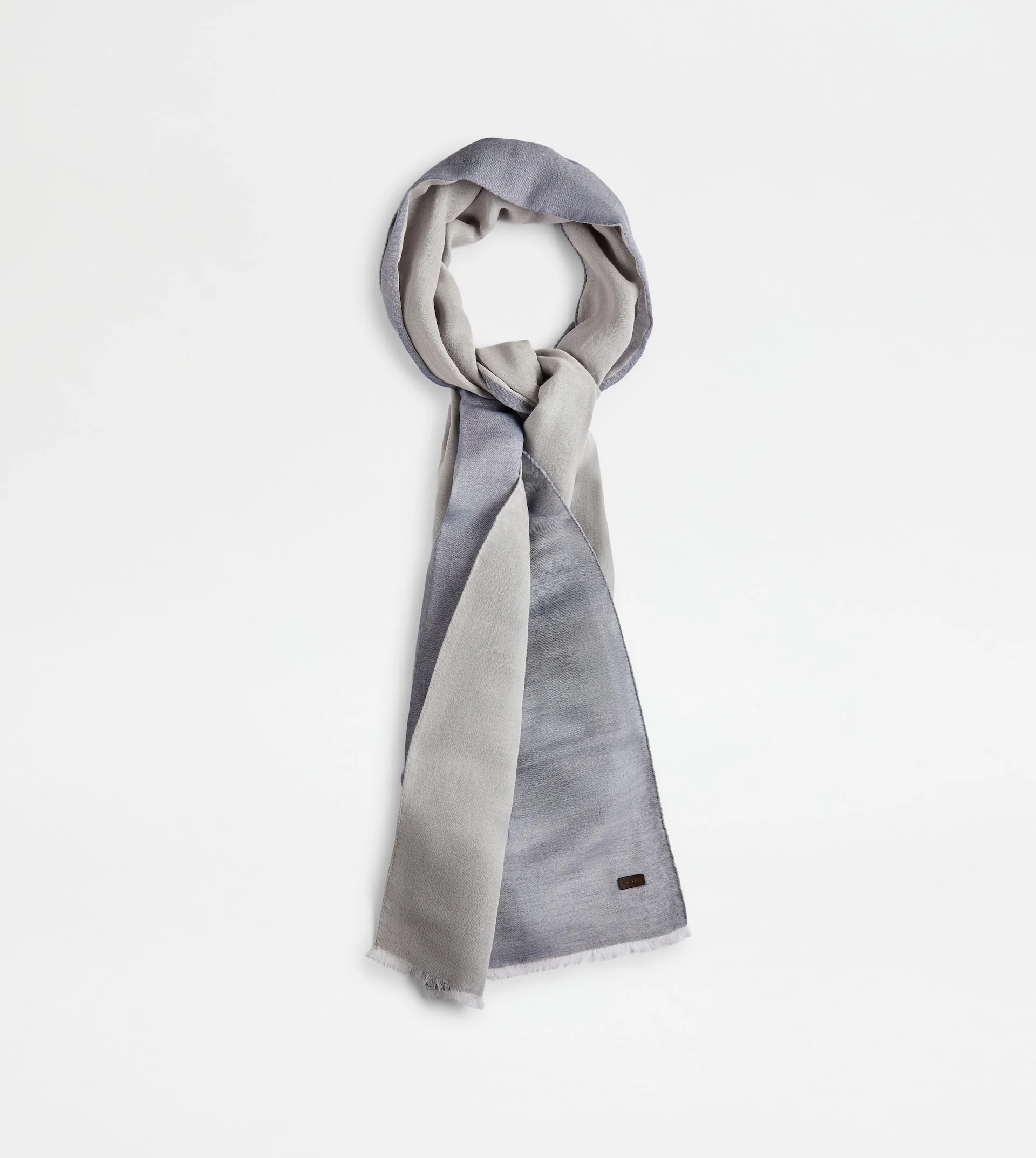 DOUBLE FACE SCARF IN COTTON - BLUE - 1