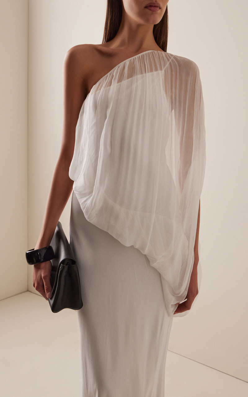 THIRD FORM Solstice One-Shoulder Chiffon Maxi Dress ivory outlook