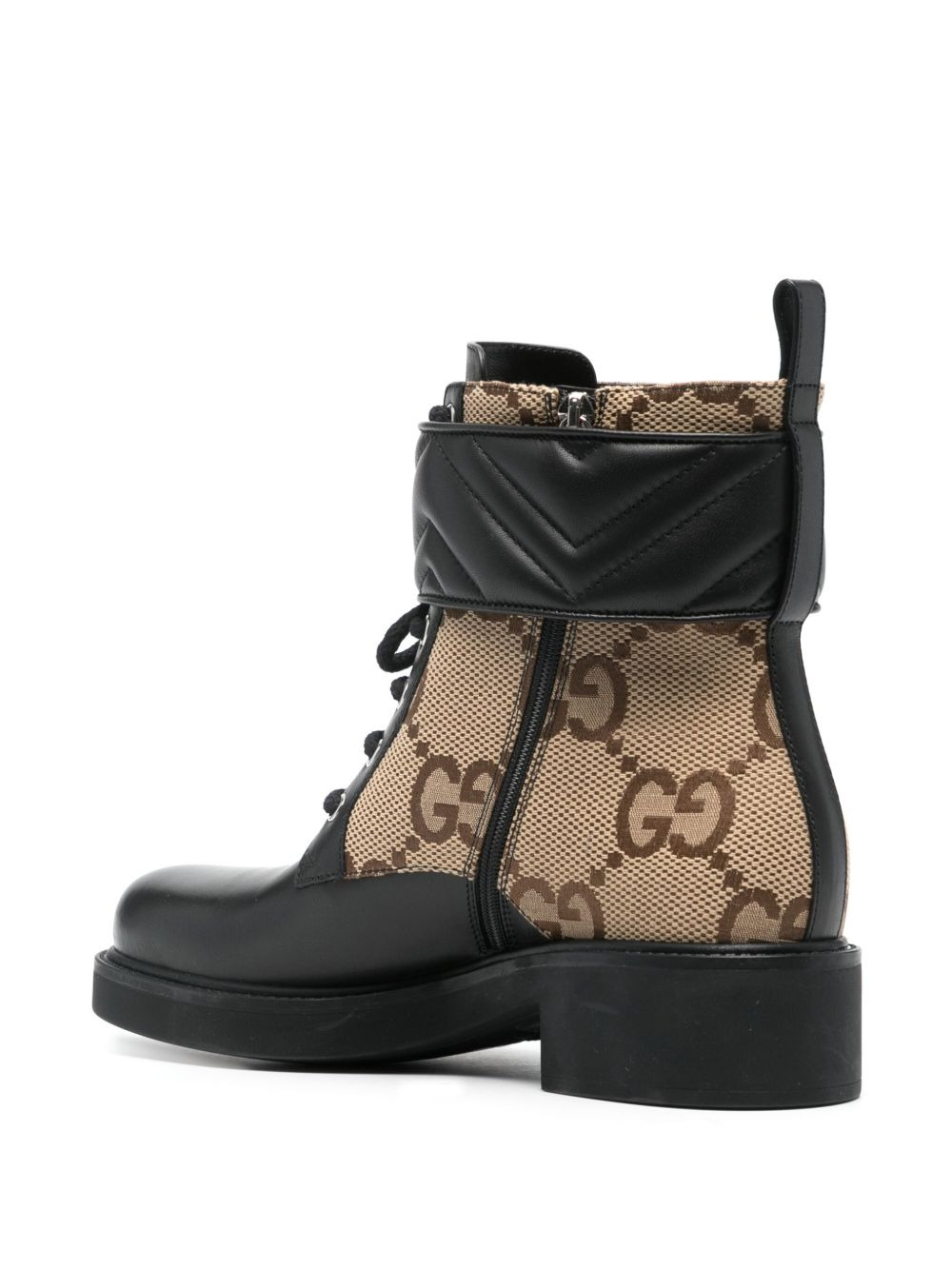 GG-canvas logo-plaque ankle boots - 3