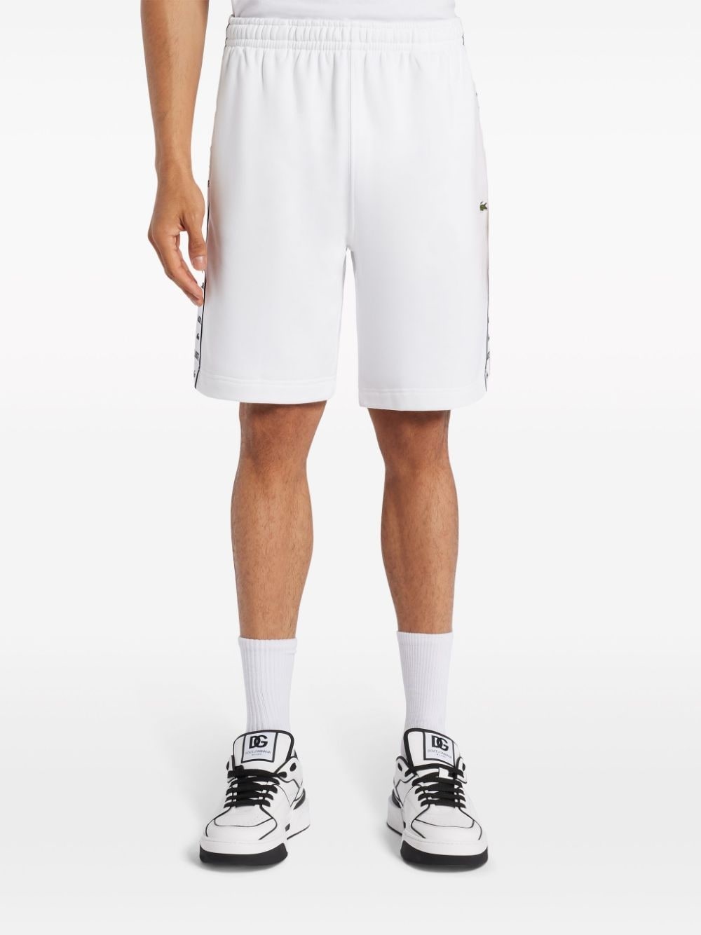logo-stripe cotton-blend track shorts - 3